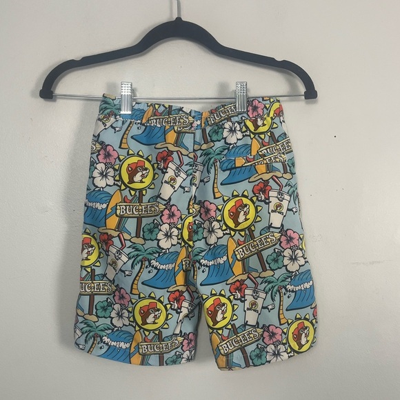 Buc-ees Beaver YS Boys Swim Trunks Shorts Palm Trees Beach Tropical Cartoon - Picture 3 of 3